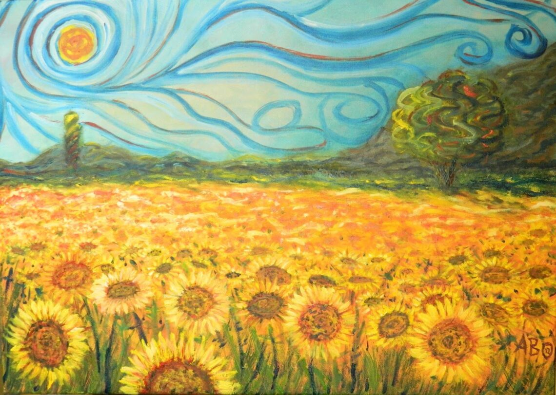 Mariana e os girassóis de Van Gogh